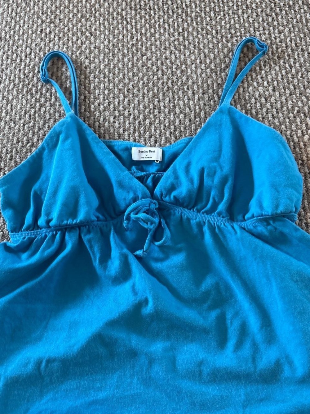 Aritzia Teal Blue Spaghetti Strap Tank Top